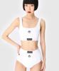 MARINE SERRE (W) Moon Logo Stretched Jersey Sports Bra White Moon Logo Stretched Jersey Sport Bra Wh10 White