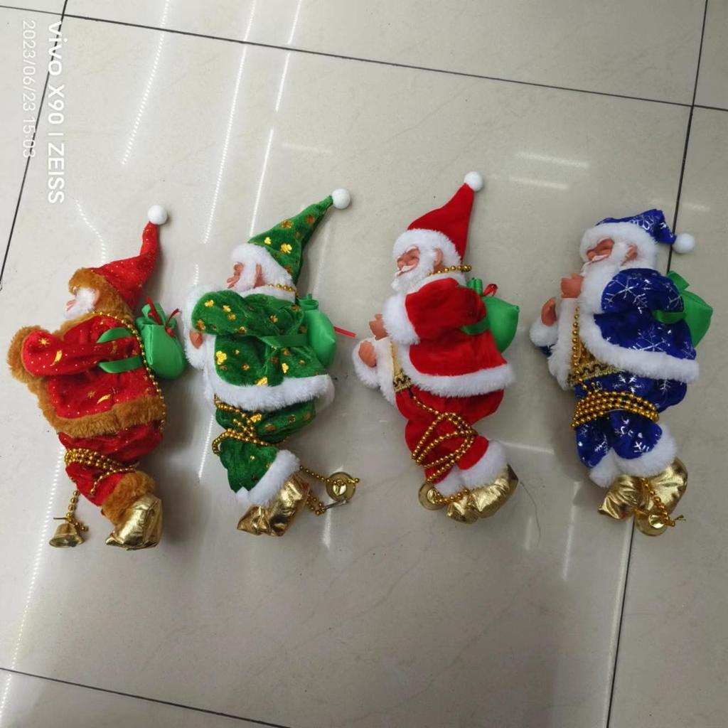 Santa Claus Adjustable Music Climbing Beads Rope Doll - Children's Christmas Toy Decoration Gift