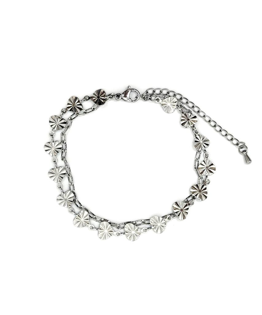 Monoflux Shining Heart Double Chain Bracelet