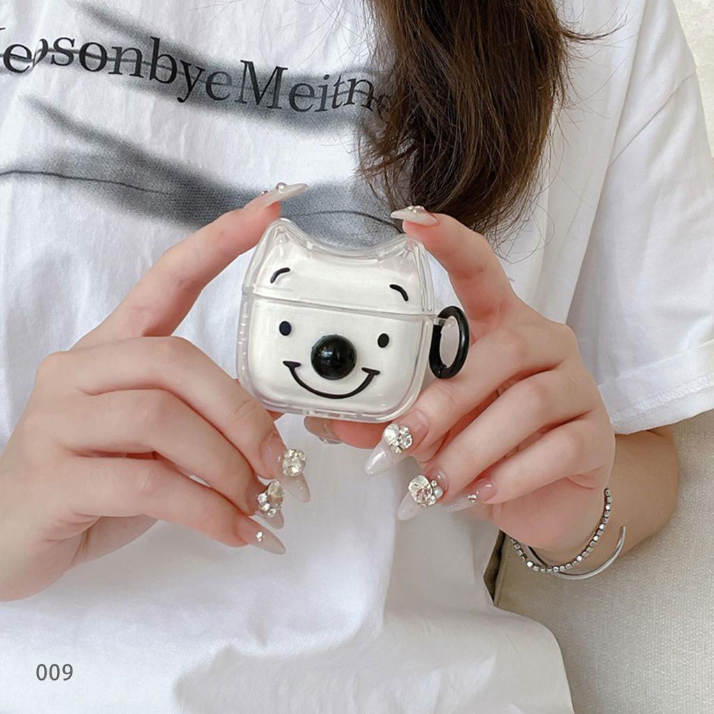 Cartoon Cute Bear Head Earphone Case for Apple AirPods 1 /1 Protective Cover One or Two Generations Anti-drop