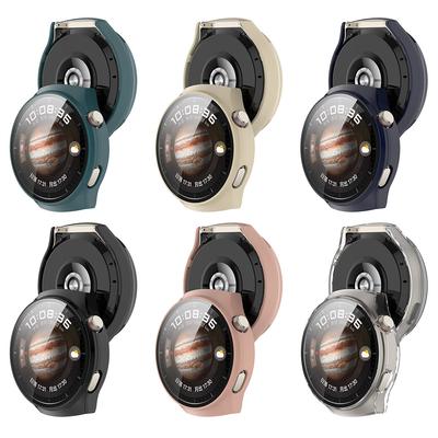 PC Watch Case Protective Case with Tempered Glass Full Coverage Frame Anti-Fall Dustproof for Huawei Watch 4 Pro Smart Watch