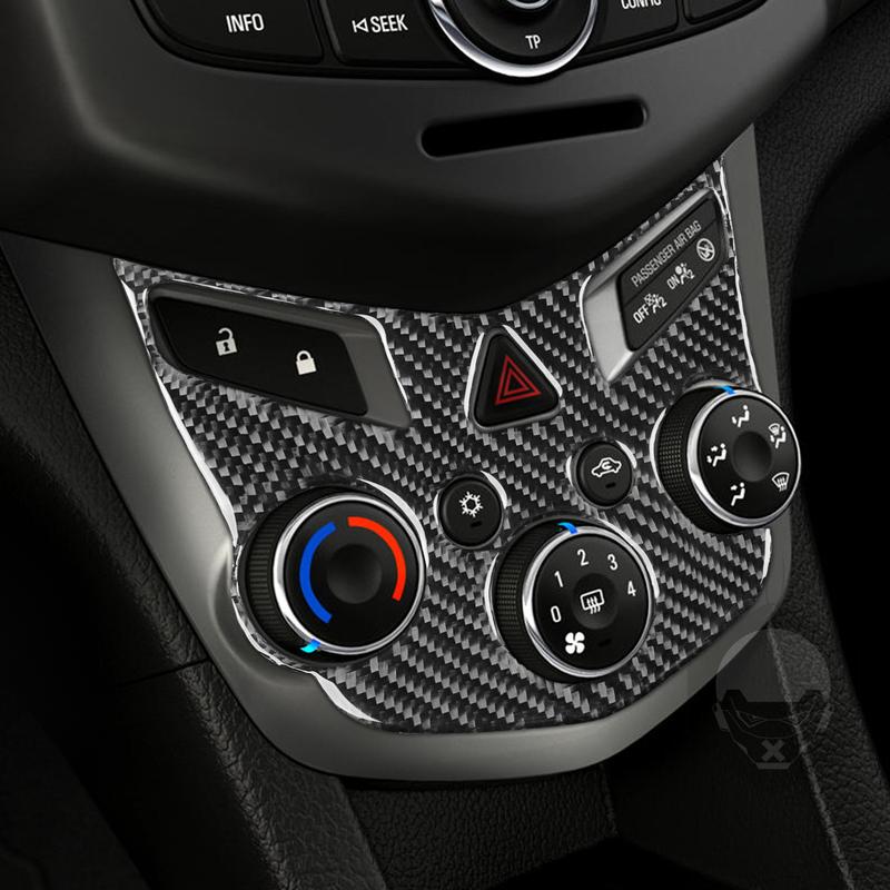 For Chevrolet Sonic 2012-2016 Real Carbon Fiber Sticker Central Air Conditioning Control Panel Car Accessories ide Decorative