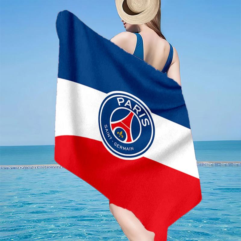 Paris Saint-Germain Football Crest Beach Towel, Quick-drying, Easy to Care for, Use for Both Fitness and Beach Vacations,Sports Essential Fan Gift