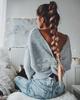Women's 2018 Autumn Winter Knitwear: Round Neck Backless Cross Sweater for Office Commuting