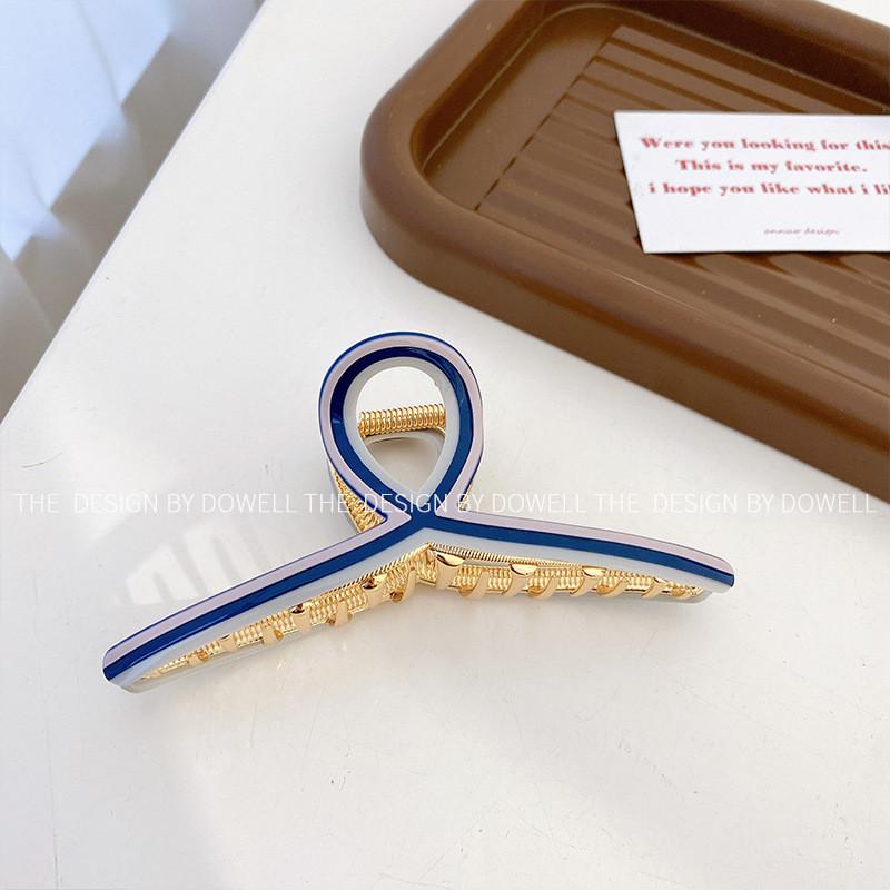 Unique Geometric Style Hair Claw Clip In Multiple Colors Perfect For Modern Women s Hair Accessories Blue12cm