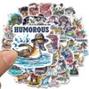 50PCS Corloful Animals Design illustrations Sticker Graffiti Skateboarding Luggage Retro Graffiti Personalized Decoration