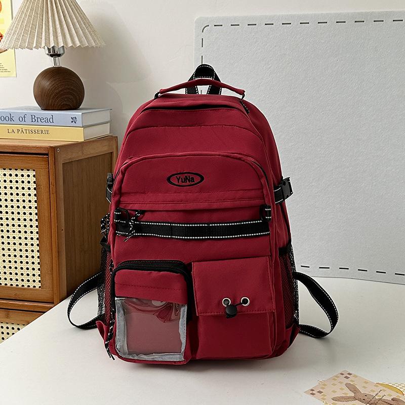 Schoolbag1011 Korean Harajuku Large Capacity Versatile Backpack Vintage Campus Middle and High School Student Tooling Style School Bag Lightweight