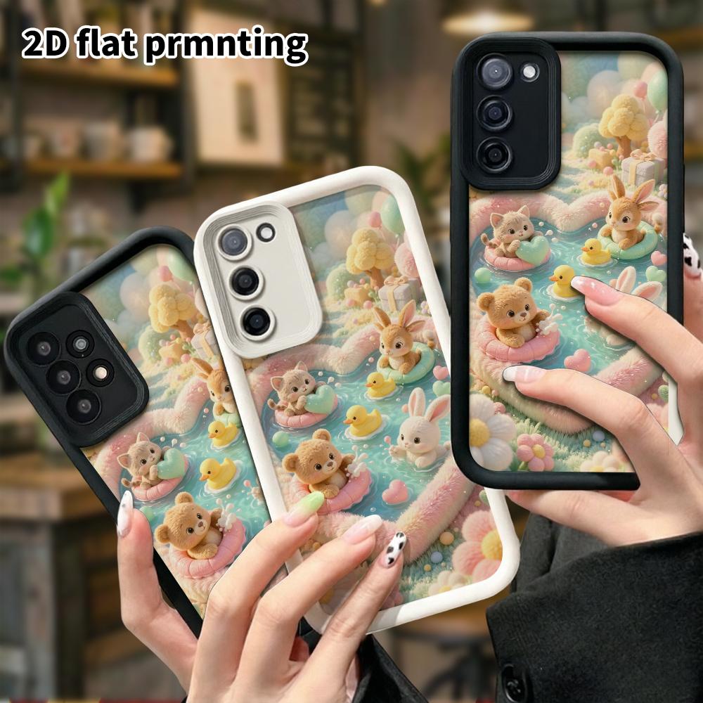 Phone Case: 2D flat design suitable for Samsung Galaxy A34 A35 M05 M06 S20 S22 S21 FE Plus 5G protective case, heart pond, perfect Christmas and Hallo