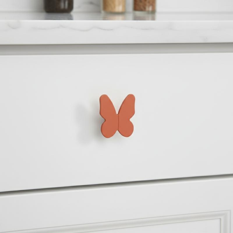 Aluminum Alloy Small Handle Wardrobe Cabinet Door Handle Creative And Simple Color Cute Butterfly Cartoon Children's Room Handle