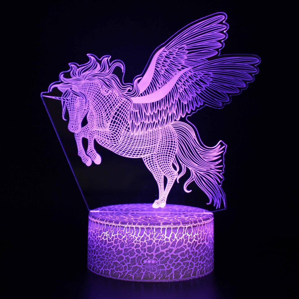 Acrylic Unicorn Night Light with Remote and Touch Control