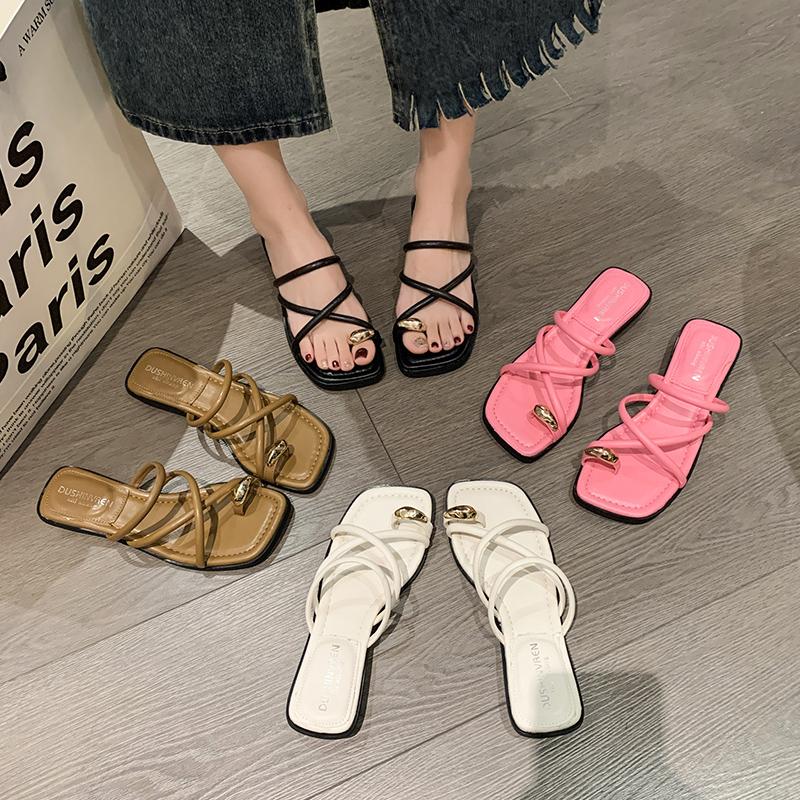 Women's Sandals Summer 2024 Heels Sandalias Mujer Elegant Square Heel Shoes Women's Summer Shoes Women's High Heels