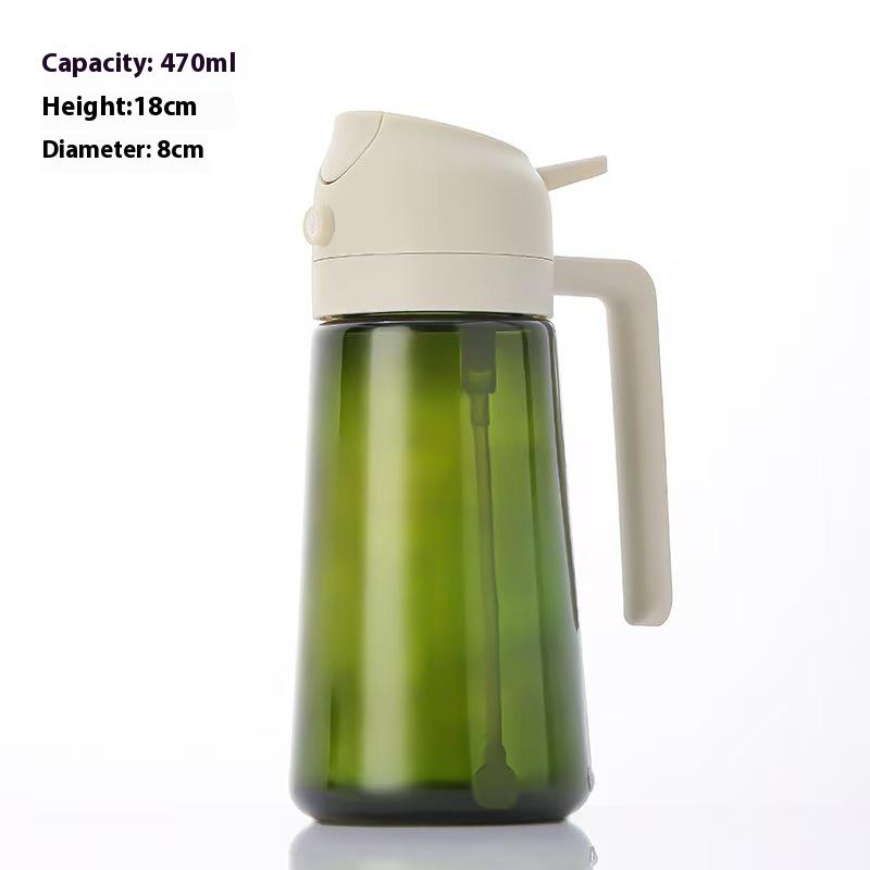 2in1 Glass Oil Pot Spray Pour Oil Bottle Light-Blocking Dark Oil Mist Spray Bottle Kitchen Dual Function Olive Oil Sprayer
