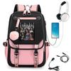 KATSEYE Girl Group Print Backpack Large Capacity Student Bookbag Campus School Casual Travel Rucksack 60123-2