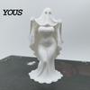 Female Ghost Halloween Decor 3D Printed Bride Statue Ornament, Figure Sculpture with Detailed Headscarf Decoration Stable Base, Decorative Minimalist