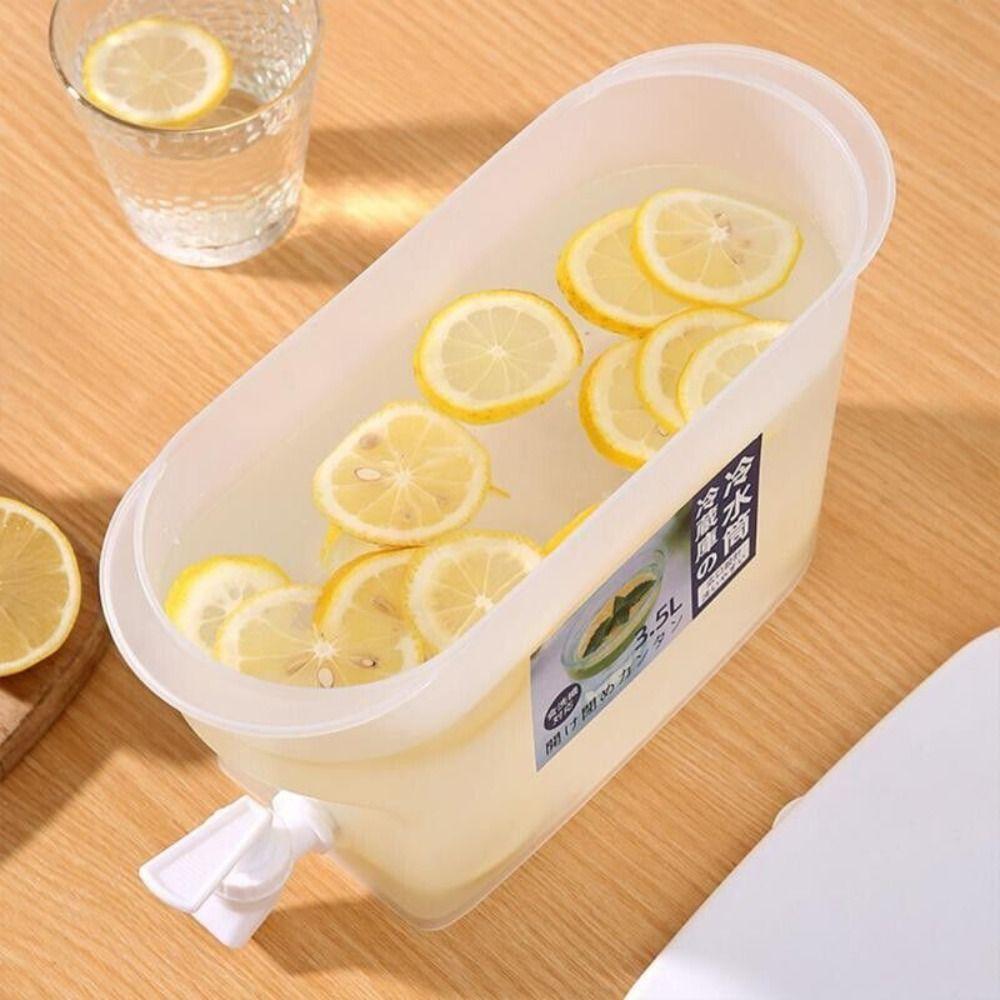 Plastic Cold Water Jug Convenient Cold Water Container 3.5L Drink Water Kettle With Tap Fruit Teapot Refrigerator