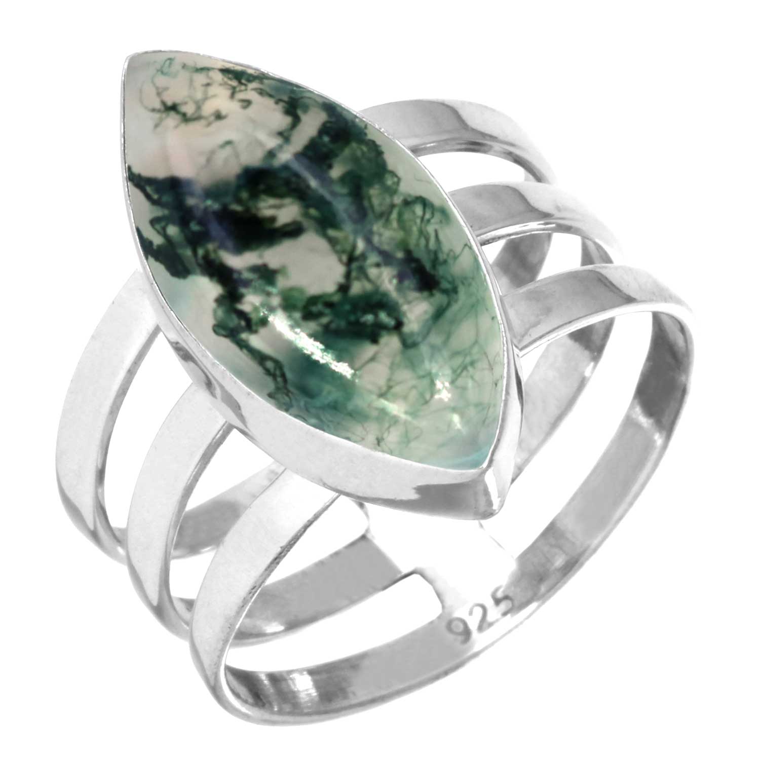 

Кольцо из стерлингового серебра 925 пробы Женское с драгоценным камнем Ручной работы Ювелирное изделие Подарок на День благодарения Мукаит Монтанский агат Моховой агат Иглистая устрица Родонит Глаз Шивы 9