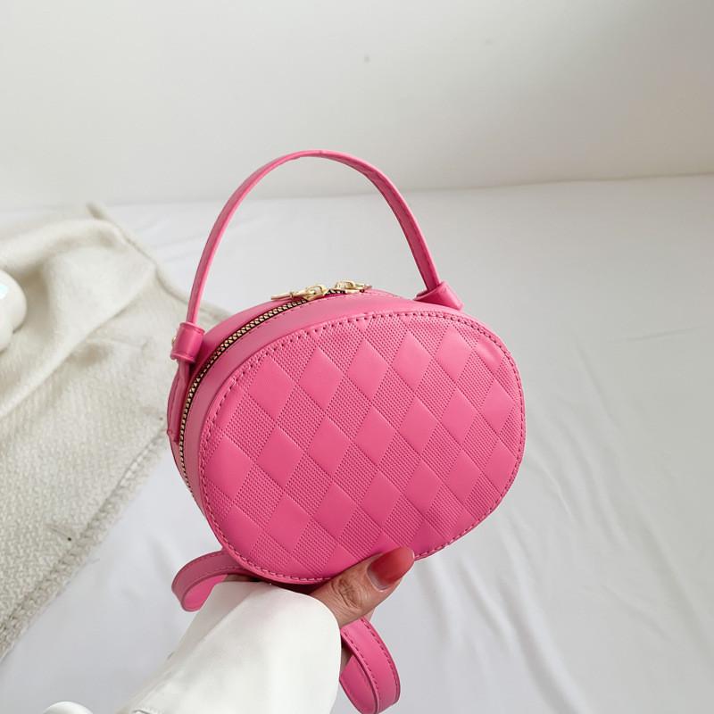 Modische gesteppte PU-Leder runde Umhängetasche für Damen 2023 in mehreren Farben