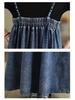 Women's French Retro Loose-Fit Denim Overalls Dress