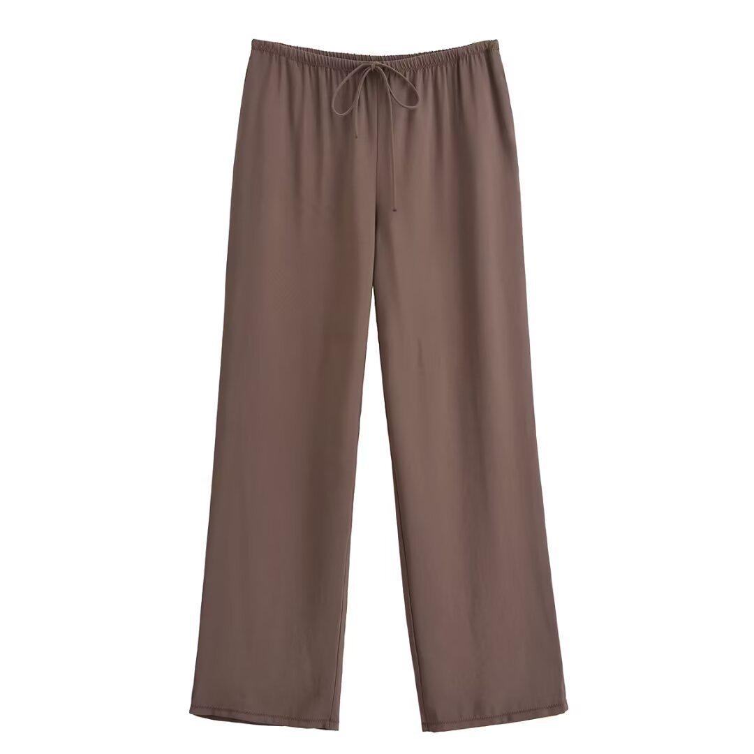 

Лето 2025 Женский европейский и американский стиль топ без бретелей с длинными брюками M