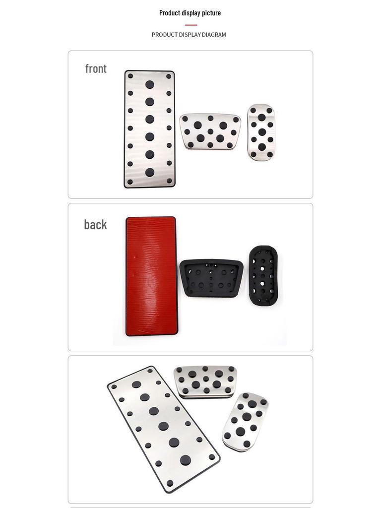 Non-Slip Decorative Pedals for Prado: Throttle, Brake & Rest Area
