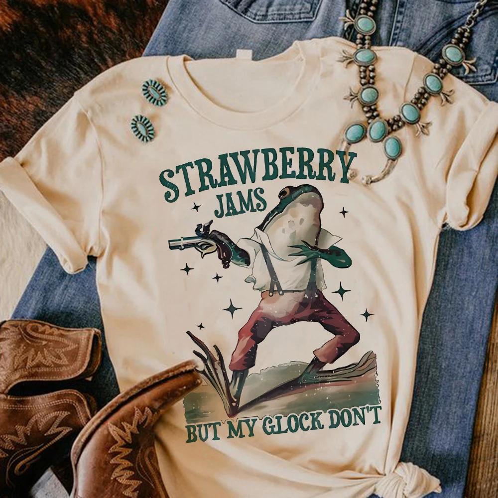 Unisex Strawberry Tee Women Summer Anime Comic T Shirt Girl Streetwear Japanese Clothes Aesthetic