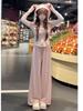 2025 Pink Striped Age-Defying Fashion Set: Women’s Early Autumn Petite Trendy Two-Piece Outfit