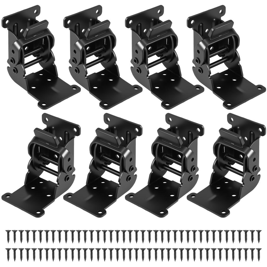 8pcs Folding Brackets 0-90 Degrees Folding Table Legs Brackets Heavy Duty Lock Extension Support Bracket Self-Lock Hinges