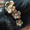 5pcs Elegant Golden Flower Hair Forks Hairstyle Tools Wave Zinc Zinc Alloy Barrettes  Bridesmaid
