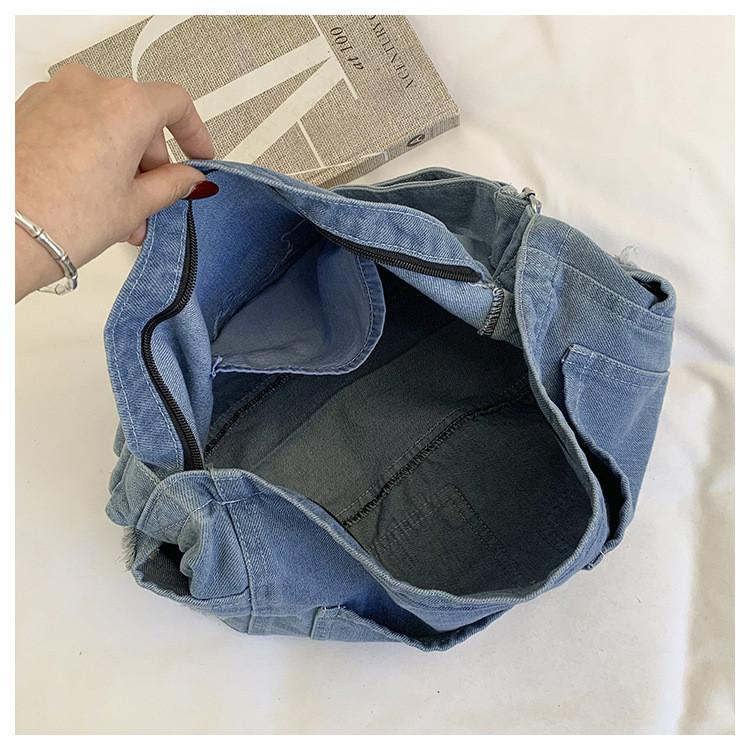 IELGY Denim Bag Fashion Commuter Shoulder Large Capacity Crossbody Bag