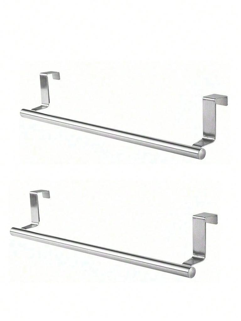 1/2PCS Suspended Stainless Steel Single Pole Towel Rack (S, L) Without Holes, Cabinet Door Back Towe