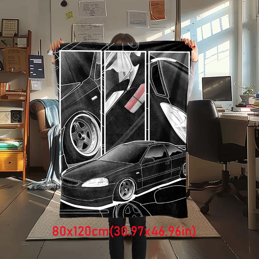 1PC Car Enthusiasts Dream Blanket Perfect All Seasons Soft Comfortable Sofa Office Travel Home Use Makes Great Gift