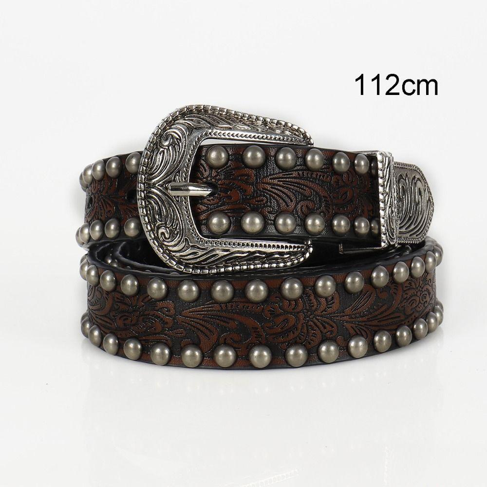 Y2K Round Rivet Belt Chic Alloy Buckle Waistband Women Man Jeans Belts