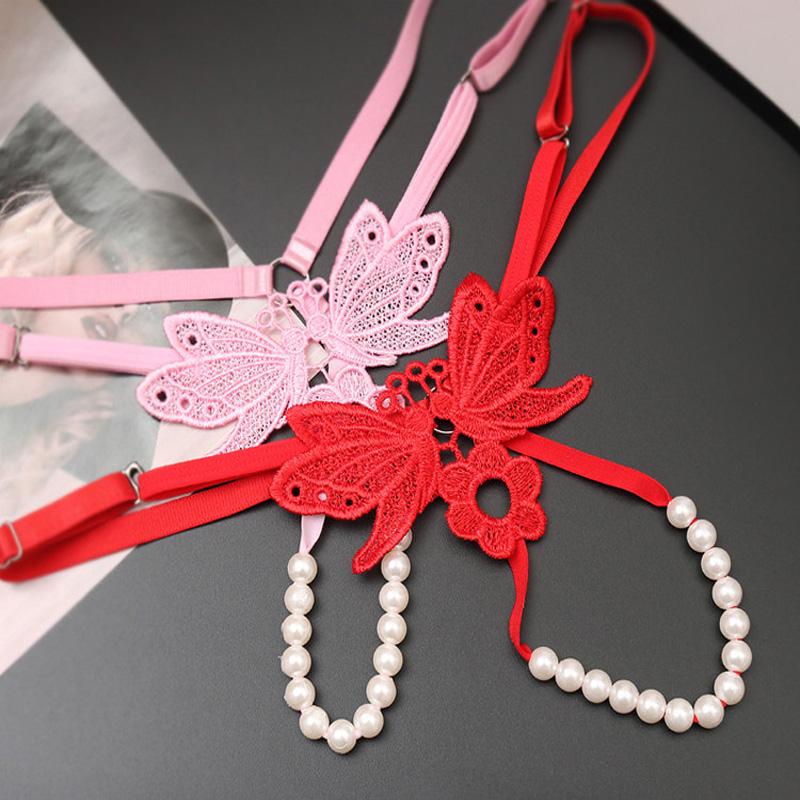 Sexy Embroidery Femal Open Crotch Thong Low-Waist T-Back Panties  Women's Underwear Lingerie G String 63