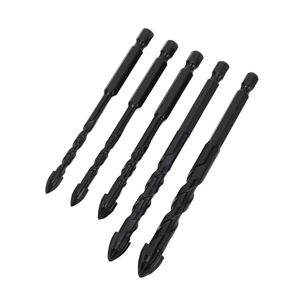 5PCS Set Masonry Drill Bits Cemented Carbide 14 Inch Hex Shank Professional Concrete Drill Bits