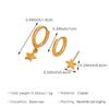 3pcs Set Personality Trendy Copper Plating 14K Gold Geometric Circle Star Moon Tassel Hoop Earrings for Women Jewelry Sets Gift