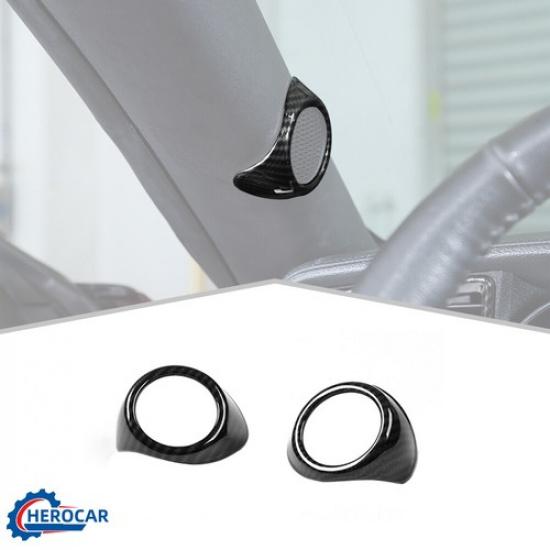 

2X Carbon Fiber A-Pillar Speaker Trim Cover For Ford Mustang 2015-18 Accessorie