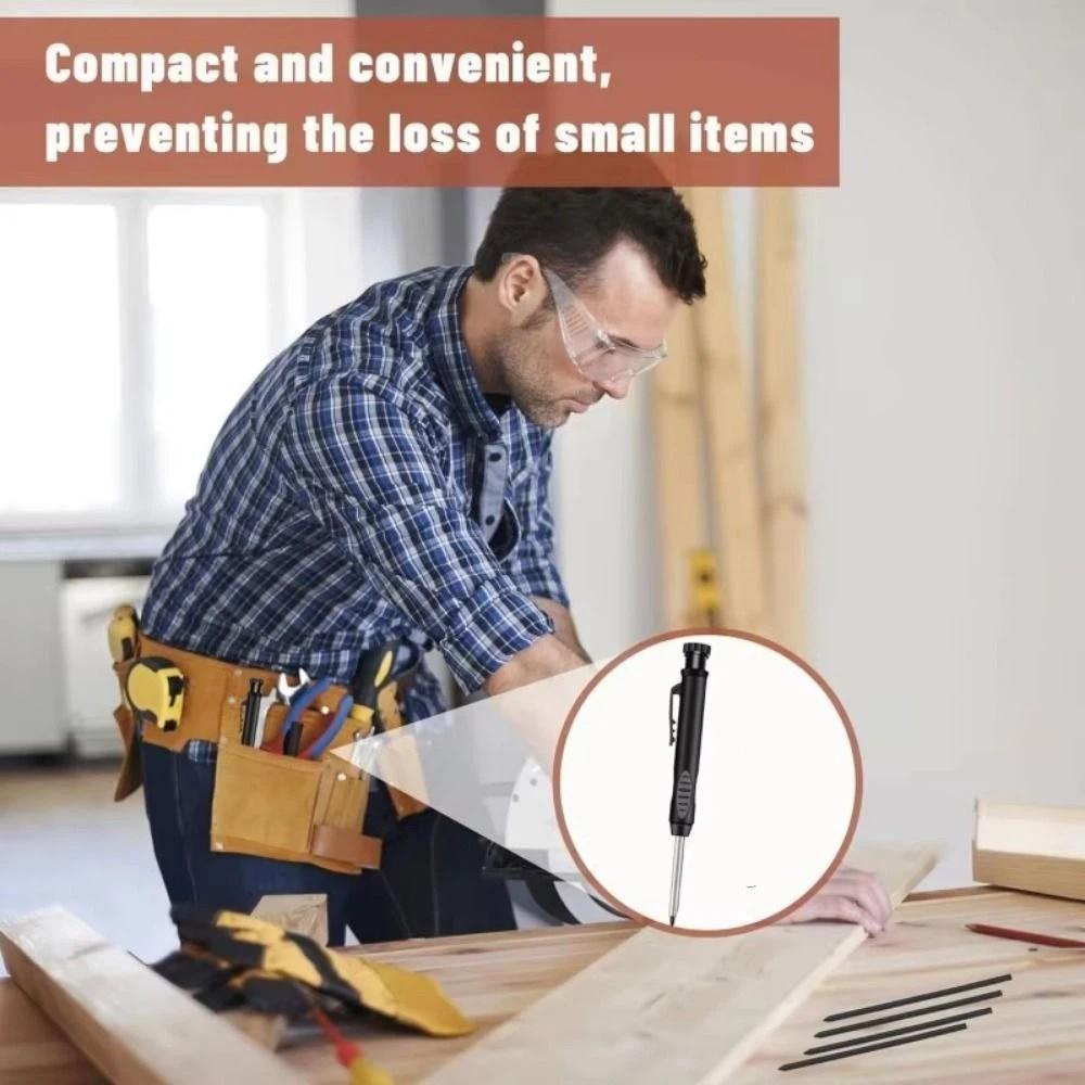 10Pcs Long Nib Mechanical Carpenter Pencil Solid Construction Woodworking Pencil  Architect Use