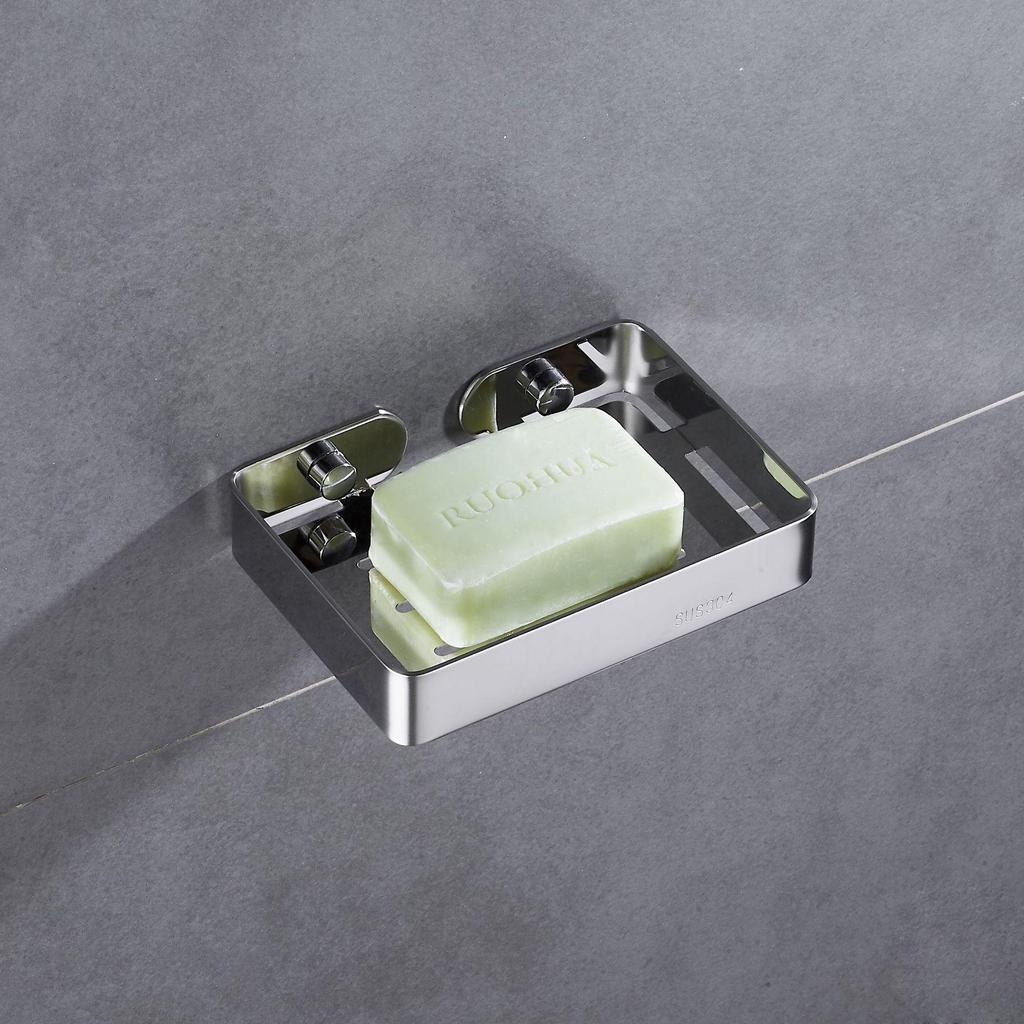 Wall-Mounted 304 Stainless Steel Bathroom Towel Rack and Storage Shelf