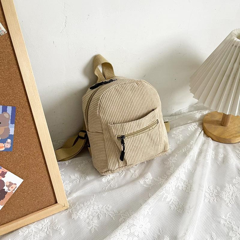 Corduroy backpack new women's bag fashionable simple backpack
