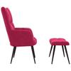 Recliner Chair with Footstool Burgundy Velvet