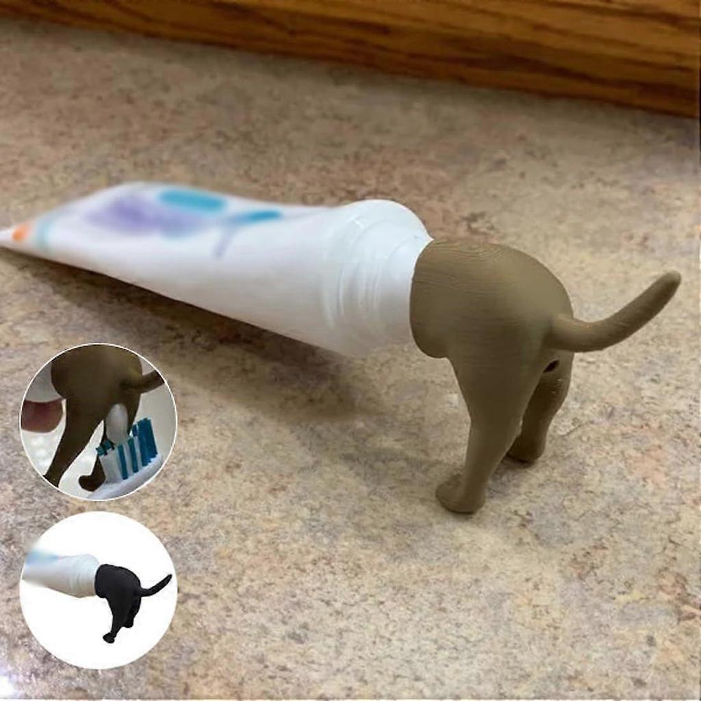 3Pcs Pooping Dog Butt Toothpaste Topper, Funny Creative Toothpaste Topper, Cute Toothpaste Cap Dispenser Funny Toothpaste Squeezer for Kids Adults