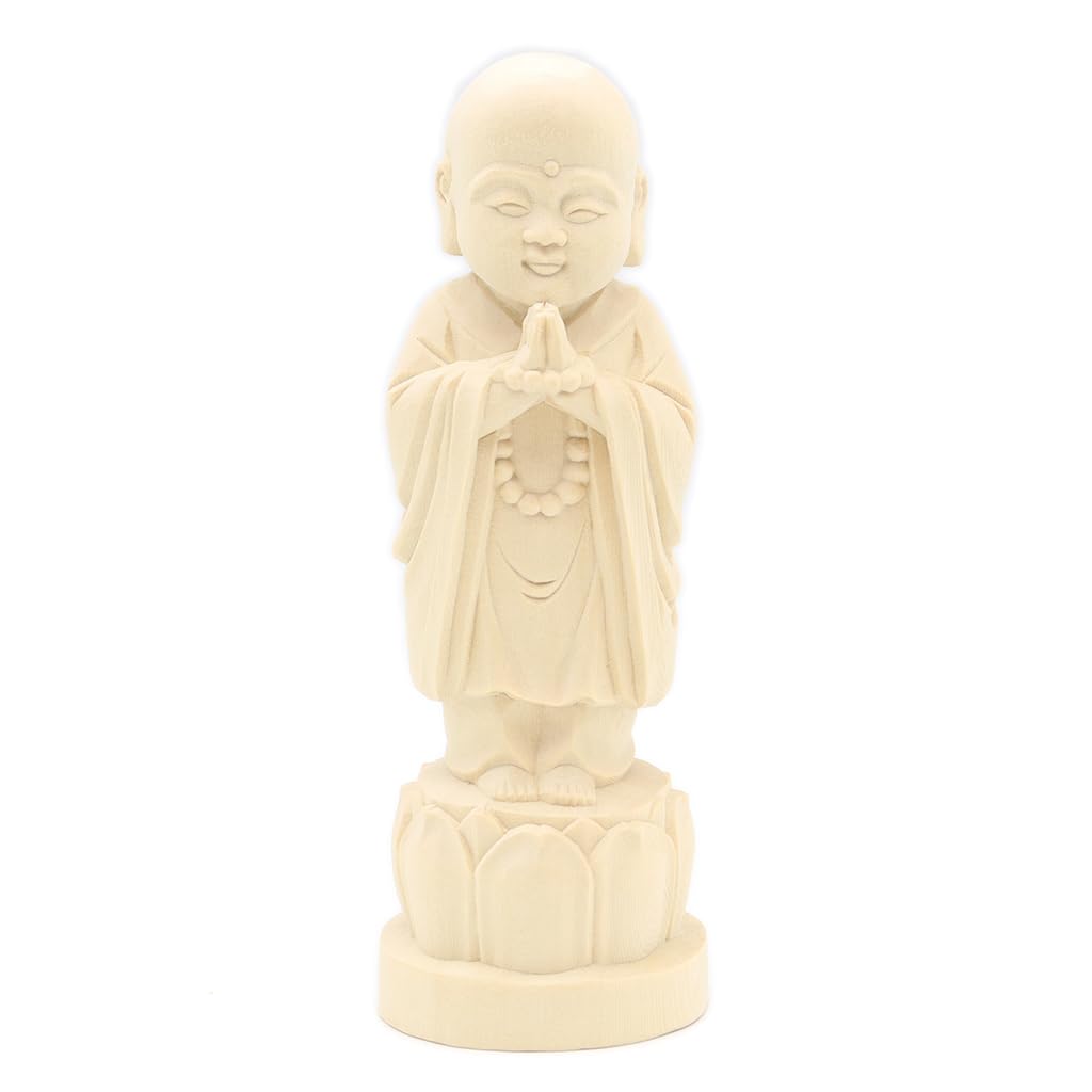 

Kurita s Special Buddhist Statue [Bodhisattva] Child-raising Jizo (Gassho Form) 16cm Cypress Wood 9454