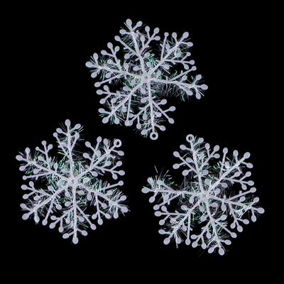 3 ks White Snowflake Ornaments Christmas Tree Deco Festival Decoration