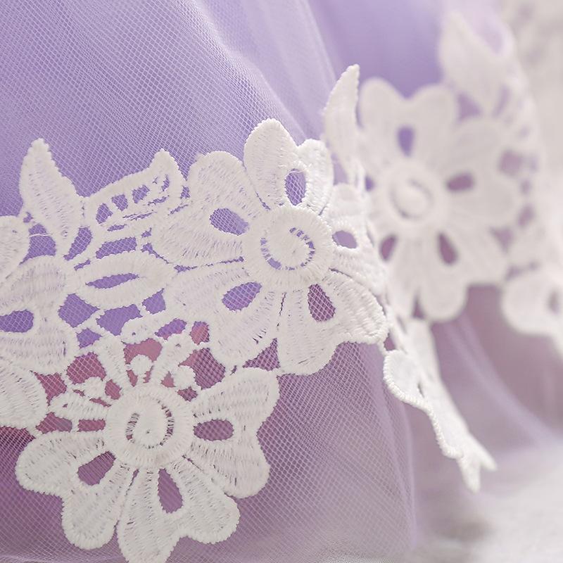 2023 Letní dívčí svatební šaty: Dětská večerní róba a dětské první narozeniny tylová aplikace nadývaná sukně