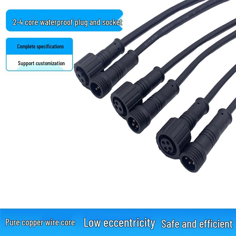

Waterproof 234-Core Male-Female Car Socket LED Connector Extension Cord 2P male * 24AWG 0.2 square 20cm