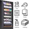 Multi-pockets Wall Storage Bag Large Over Door Hanging Shoe Organiser Behind Doors With 4 Metal Hooks Shoes Rack Storage Bags