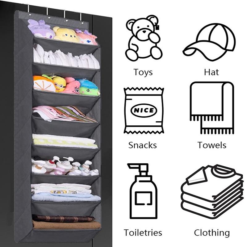 Multi-pockets Wall Storage Bag Large Over Door Hanging Shoe Organiser Behind Doors With 4 Metal Hooks Shoes Rack Storage Bags