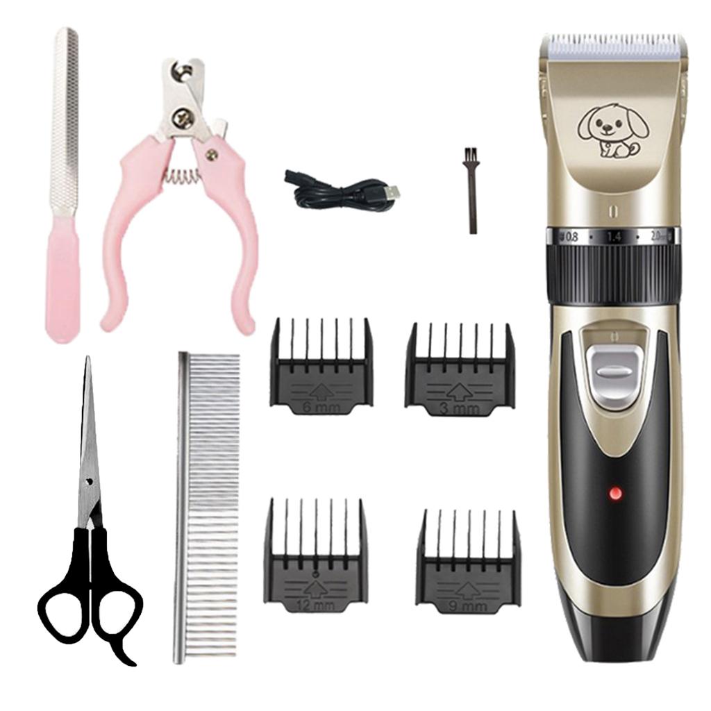 Pet Animal Hair Trimmer Kit Adjustable Cordless Pet Haircut Electric Shaver
