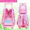 Mochila de Rodinhas Unicórnio 3 Peças para Meninas, Mochilas Escolares com Rodas para Crianças, Mochila com Rodinhas e Lancheira para Ensino Fundamental Pré-Escolar