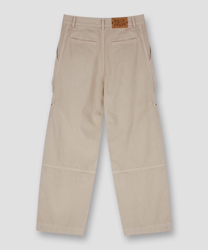 NUAKLE Unisex Cargo Dyed Pants _Beige